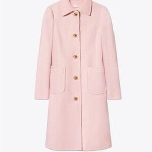 Tory Burch Colette Coastal Pink Long Wool Coat. Size xxs
